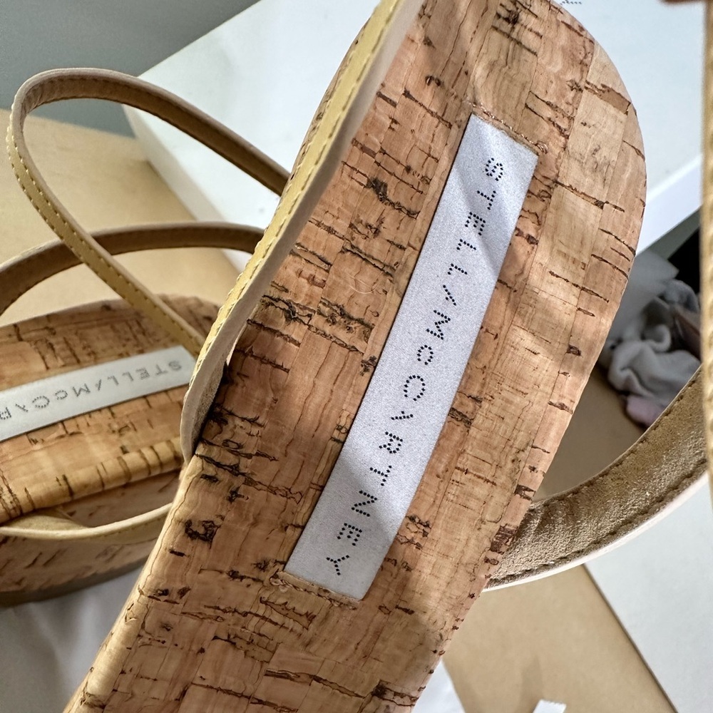 Stella McCartney cork wedge buckle sandles tan 41 - Picture 4 of 10